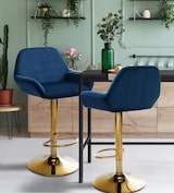 thumbnail of Barhocker Braga Gold Samt blau