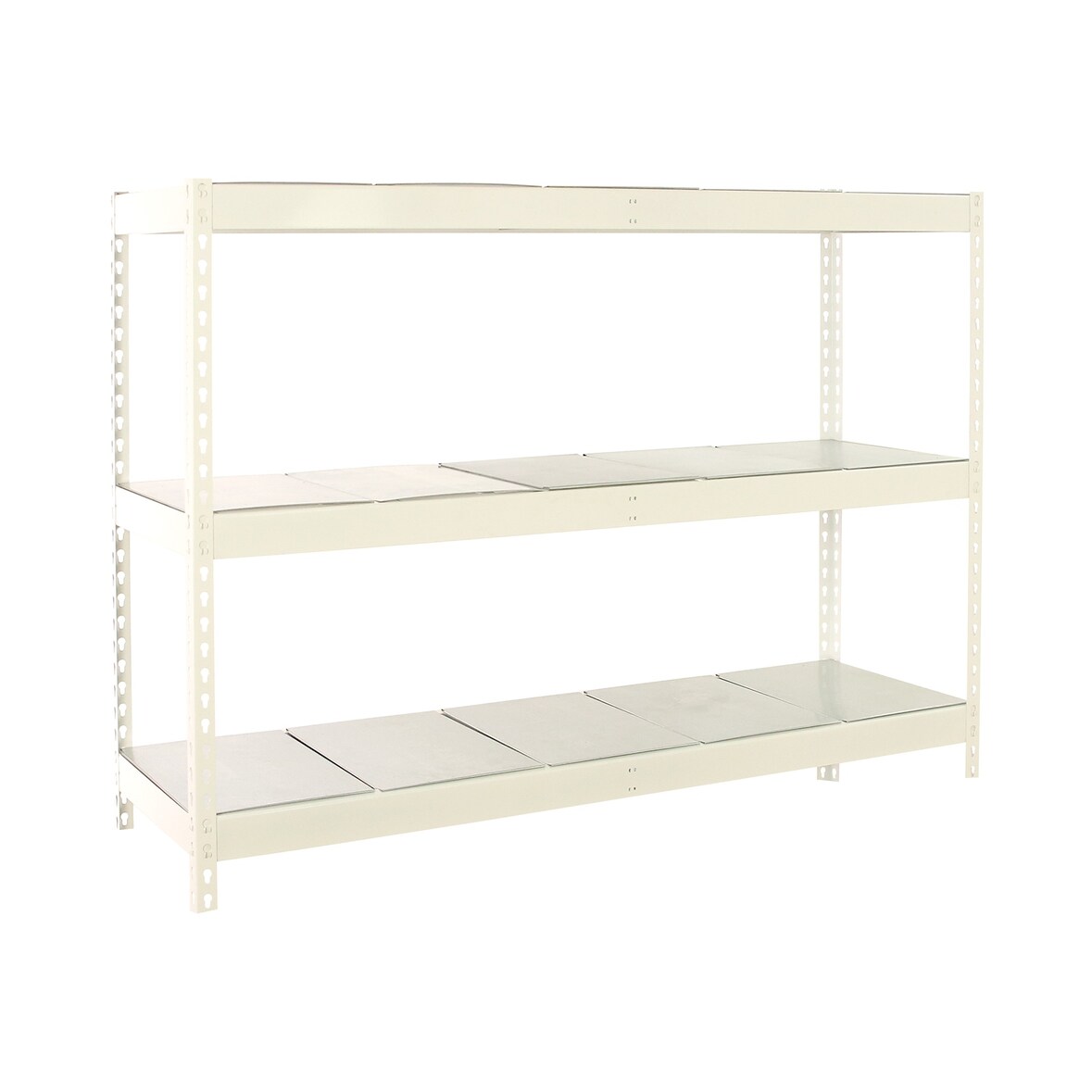 SimonRack Industrieregal, 2000x2100x900 mm, 500 kg am Biegepunkt, 3 Metallböden, Garagenregal, Weiss/Verzinkt- Simonforte