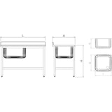 thumbnail of Lavatório com suporte e prateleira com uma bacia 600x500x850 mm.