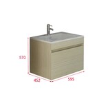 thumbnail of Bad-Set Innsbruck in holz hell Waschbecken Badmöbel Waschtisch Holzoptik Badmöbel Badausstattung Badzubehör SMC-Becken Innsbruck Jet-Line