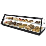 thumbnail of MBH - Vetrina espositiva neutra professionale Snack 120 cm 1 ripiani vetri curvi. Espositore neutro con LED porta brioches per bar e pasticceria.