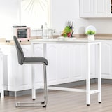 thumbnail of HOMCOM Mesa de Bar Mesa Alta com Bancada de Efeito Marmorizado e Pés de Metal Estilo Moderna para Cozinha Bistro Cafeteria 120x40x100cm Branco