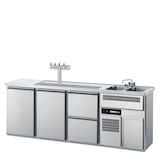 thumbnail of CHROMOnorm Getränketheke mit zwei Becken rechts, zwei Türen und 2 Zügen 1/2