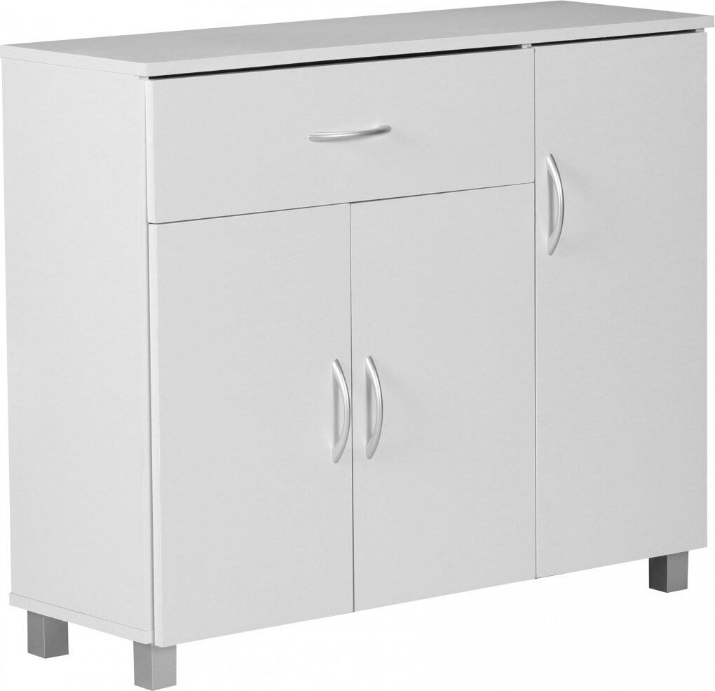 WOHNLING Sideboard 90x75 cm Kommode Anrichte 3 Türen 1 Schublade kleiner Schrank