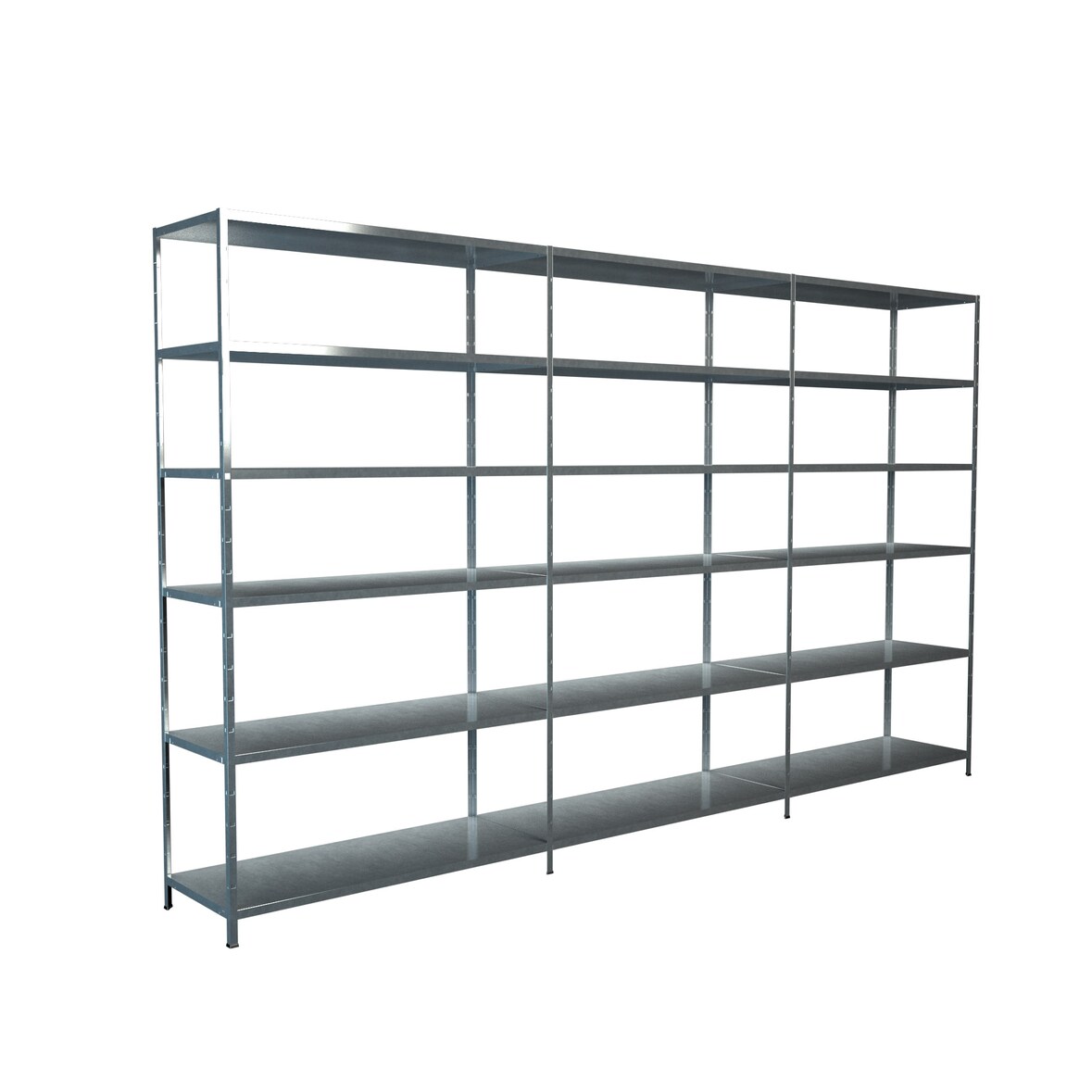 Steck-Grund-/ u 2 Anbauregale, 18 Böden, 2300x3000x500, verz.