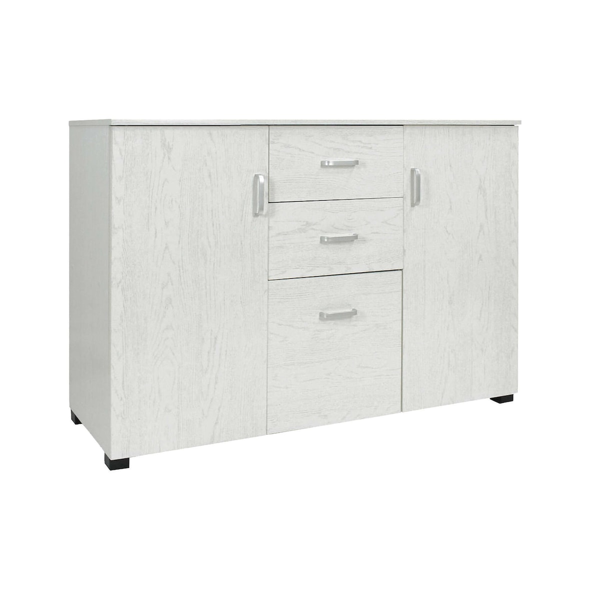 Dmora Credenza Dpavac, Buffet da soggiorno, Madia da salotto, Credenza moderna a 3 ante e 2 cassetti, 120x40h83 cm, Grigio