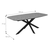 thumbnail of Esszimmertisch HWC-O56, Tisch Esstisch, MDF Metall 200x100cm ~ Walnuss-Optik