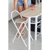 thumbnail of DUPI Conjunto Mesa de Cocina Bar | Estructura Metálica | Tabla de Madera con 4 Estantes | 2 Taburetes Plegables, 120 x 40 x 87 cm, Madera (Taupe)