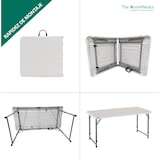 thumbnail of Mesa dobrável sólida para uso público, 120 x 60 x 48/61/74 cm, altura ajustável. Portátil, tampo de mesa em HDPE, The HomeWeeks