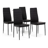 thumbnail of Set de 4 sillas con respaldo alto acolchadas en piel sintética, elegantes y cómodas, ideales para cocina, comedor o restaurante – Lidia – Negro