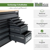 thumbnail of Werkstattwagen Deluxe XXL Anthrazit unbestückt 160 x 91 cm 20 Schubladen Werkbank Sideboard