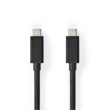thumbnail of Nedis USB-Kabel - USB 3.2 Gen 2 - USB-C Stecker - USB-C Stecker - 100 W - 4K@60Hz - 20 Gbps - Vernickelt - 2.00 m - Rund - PVC - Schwarz - Box