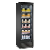 thumbnail of Kühlschrank KONDOR auf Räder | 1x Glastür + LED | 450 Liter, HxBxT 205x62x70,5cm | 0/+10°C | Schwarz | + CHEFGASTRO Geschirrtuch