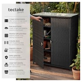 thumbnail of tectake Armadietto da giardino in rattan Monza, struttura in alluminio, 4 scomparti  Nero