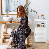 thumbnail of Relaxdays Badschrank, 3 Fächer, Lamellentür, HxBxT: 83 x 45 x 30 cm, schmal, Schränkchen für Bad, Küche und Flur, weiß