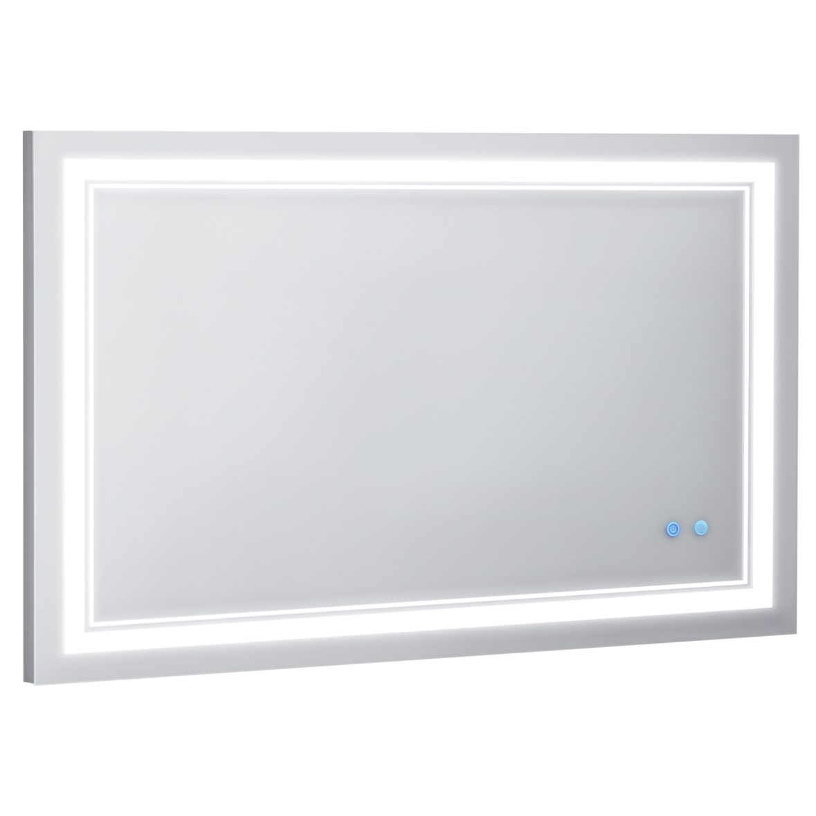 kleankin espejo de baño con luz LED 100x60 cm espejo de pared con interruptor táctil 3 luces ajustable función de memoria marco de aluminio espejo
