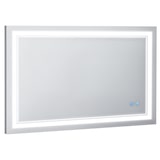 thumbnail of kleankin espejo de baño con luz LED 100x60 cm espejo de pared con interruptor táctil 3 luces ajustable función de memoria marco de aluminio espejo