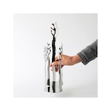 thumbnail of alessi esi19 glazenhouder in mediterrane stijl, gemaakt van verchroomd staal, hoogte 33 cm, breedte 18 cm, diepte 9 cm.