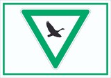 thumbnail of Rastgebiet für Zugvögel Symbol Schild A6 Rückseite selbstklebend