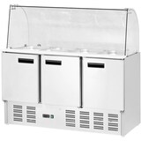 thumbnail of 3-türige Saladette mit Glasaufsatz für 16 x GN 1/4, 308 Liter Brutto