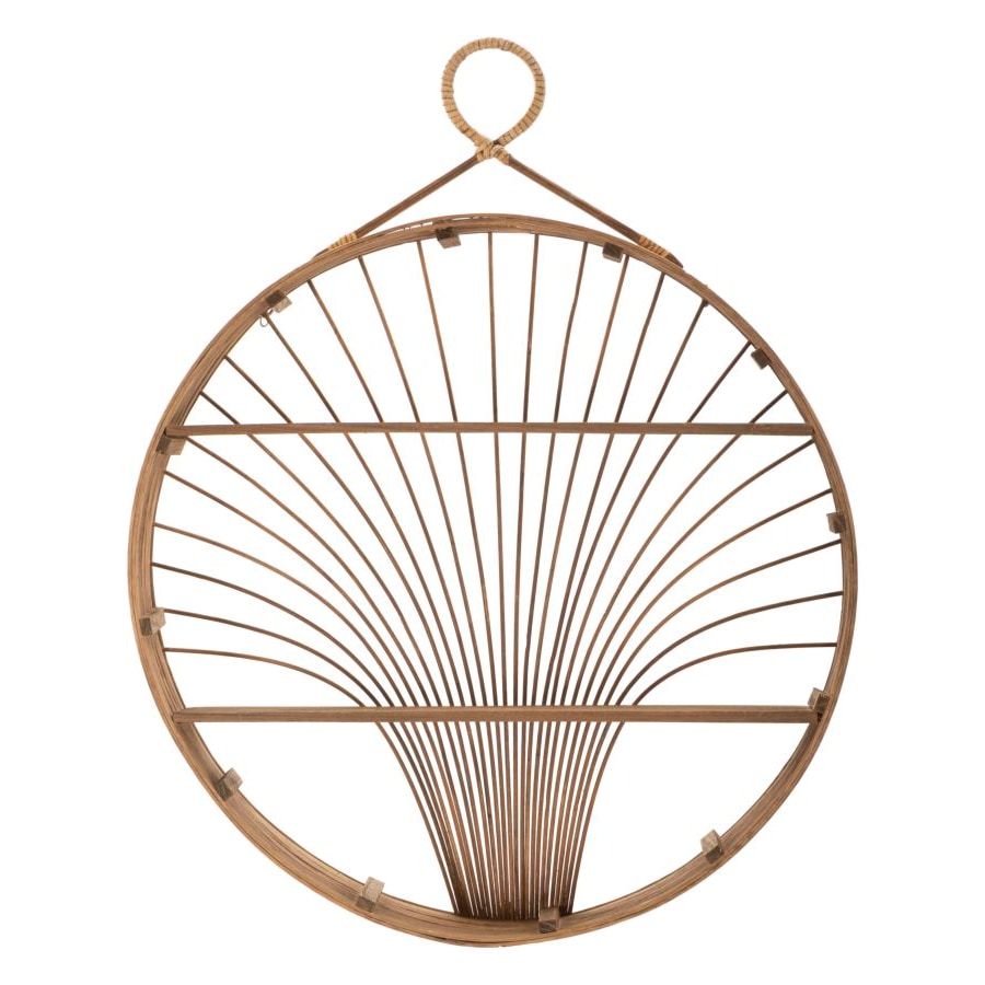 Bacheca da parete in rattan marrone cm 60,5x10,5x76