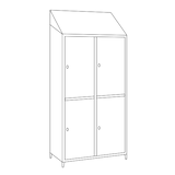 thumbnail of Armadio multispogliatoio in acciaio inox AISI 304 a 4 posti a 4 ante con tramezza sporco/pulito cm. 95x50x215h