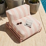 thumbnail of Chauffeuse rayée salon de jardin modulable et structure rose poudré