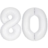 thumbnail of XL Folienballon weiß Zahl 80