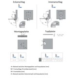 thumbnail of Paar Stahl Schrankscharniere Glastürscharnier Topfband Ø 26mm Innenanschlag Rund