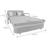 thumbnail of Schlafsofa HWC-M83, Schlafcouch Couch Sofa, Schlaffunktion Bettkasten Liegefläche, 130x185cm ~ Stoff/Textil braun