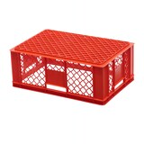 thumbnail of 6 Stück Bäckerkisten 600 x 400 x 230 mm + 1 Transportroller in Rot