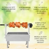 thumbnail of Sauenland Mini Rotisserie-Grill Drehspieß 4W 12kg max. Edelstahl Silber-Metallic