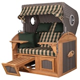 thumbnail of Strandkorb - bene living - Borkum XL Teak Bullauge - PE grau - Modell 506 - 2,5-Sitzer inkl. Liftersystem