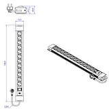 thumbnail of BACHMANN CONNECTUS 12xCEE7/3, 1xinterruttore 2,0m CEE7/7 Nero