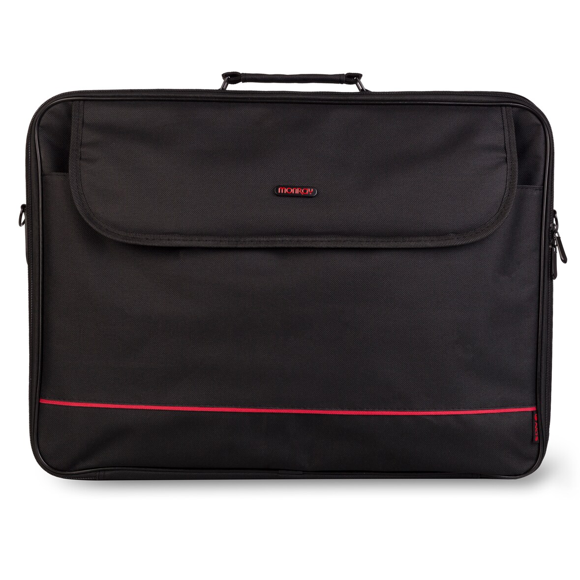NGS Passenger Plus - Maletín de Nylon Negro para Portátil de hasta 18" con Compartimento Acolchado y Espacio adicional, con correa ajustable