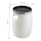 thumbnail of GILAC Fût + genouillère métal + couvercle - 30 L - Blanc G173421