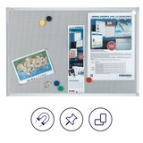 thumbnail of FRANKEN Filztafel Pin´n´Mag X-tra!Line, 120 x 90 cm, pinnbar und magnetisch, mit Aluminiumrahmen, Notiztafel zur Wandbefestigung, grau, PM3603