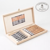 thumbnail of Coffret 6 couteaux laguiole bois olivier -  Marron Autre forme Acier Inoxydable (inox  Jean Dubost 26.00x14.00 cm