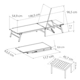 thumbnail of 2 espreguiçadeiras e mesa em alumínio, encosto ajustável, textilene respirável, design moderno, resistente, ergonômico - Duna - Cinza
