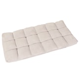 thumbnail of Poltrona de chão HWC-N43, poltrona de chão reclinável com almofada dobrável 6 posições de reclinação, estrutura robusta em veludo ~ cinzento-creme