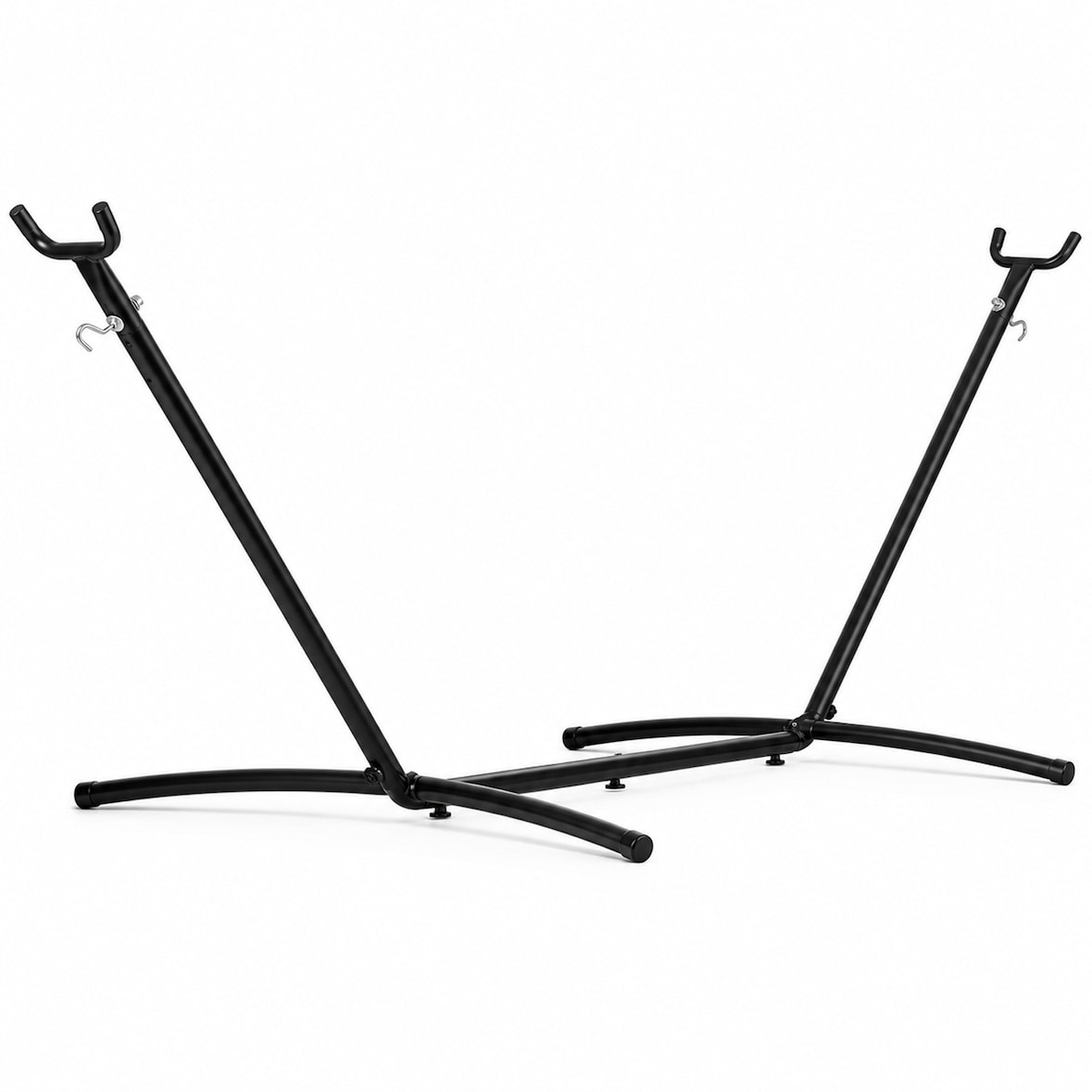 Base Per Amaca Supporto In Acciaio Verniciato A Polvere Regolabile 6 Livelli Per Giardino Terrazzo Balcone 280 x 120 x 110 Cm Nero