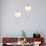 thumbnail of Erik - Aufhängung aus schwarz verchromtem Eisen, 1 Licht mit Kugel, Durchmesser 20 156 - Ø23 - BL277-S1-BRZ