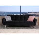 thumbnail of Sofa HWC-K19, Couch Schlafsofa Gästebett Bettsofa Klappsofa, Nosagfederung Schlaffunktion 203cm ~ Samt schwarz