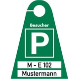 thumbnail of Schild Besucherausweis blanko zur Selbstbeschriftung, Kunststoff transparent,120x165 mm