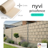 thumbnail of NYVI Polyrattan Sichtschutzstreifen Privafence 255x19 cm - Sichtschutz für Doppelstabmatten Zaun 5 Rollen Beige