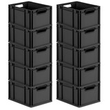 thumbnail of PROREGAL SparSet 10x Eurobox NextGen Grip, HxBxT 22x30x40cm, 20 Liter, Griffe offen, Schwarz, Eurobehälter, Transportbehälter