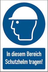 thumbnail of Dreifke® Kombi-Gebotsschild, In diesem Bereich Schutzhelm t - 200x300 mm Folie selbstklebend