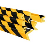 thumbnail of PROREGAL Prallschutz aus Polyurethanschaum | Kantenschutz Winkelförmig, Selbstklebend | HxBxT 2,6x100x2,6cm | Schwarz-Gelb
