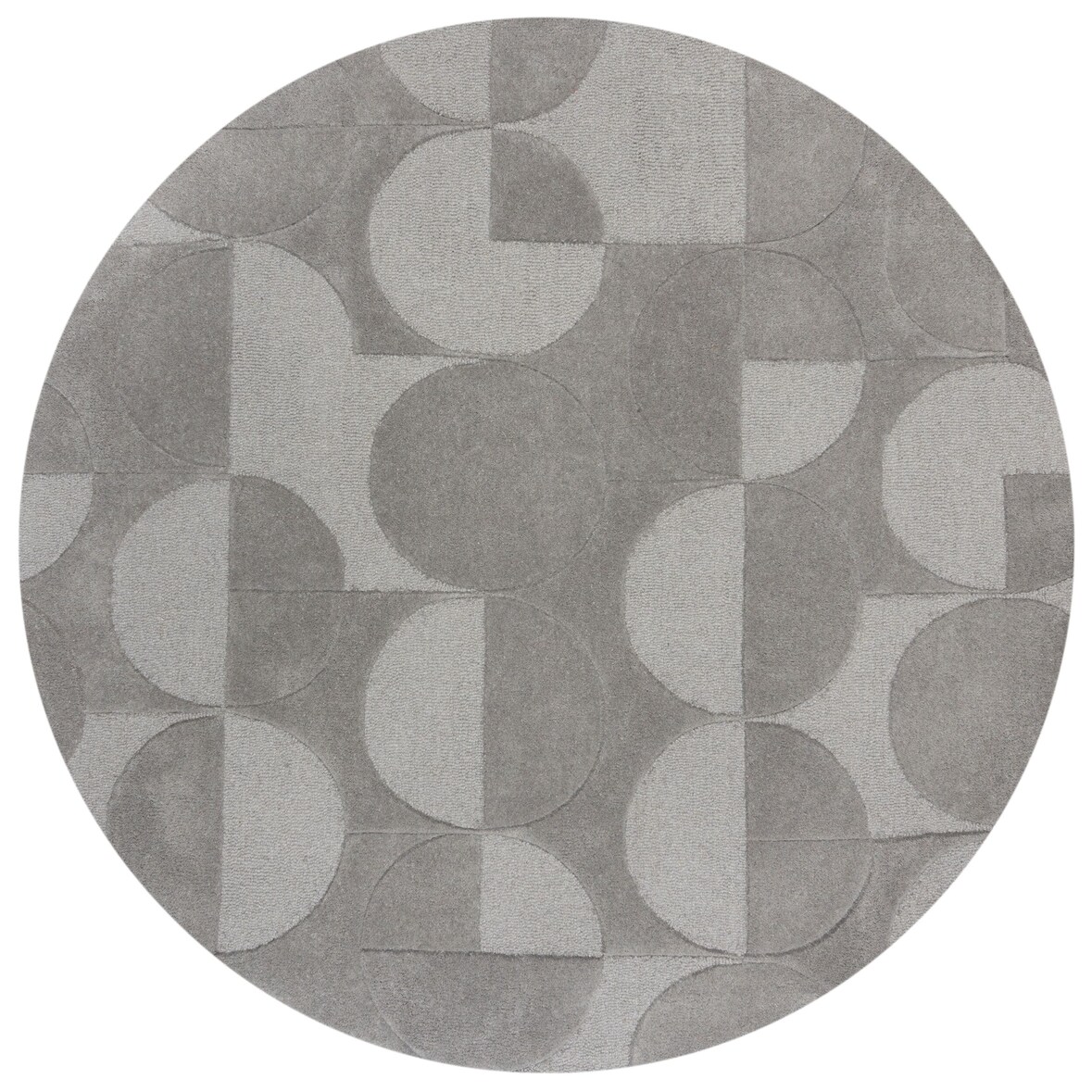 Eleganter Wollteppich `Deben Noah` -, Rutschfest. Farbe: Grau, 160x160 cm | Kadima Design