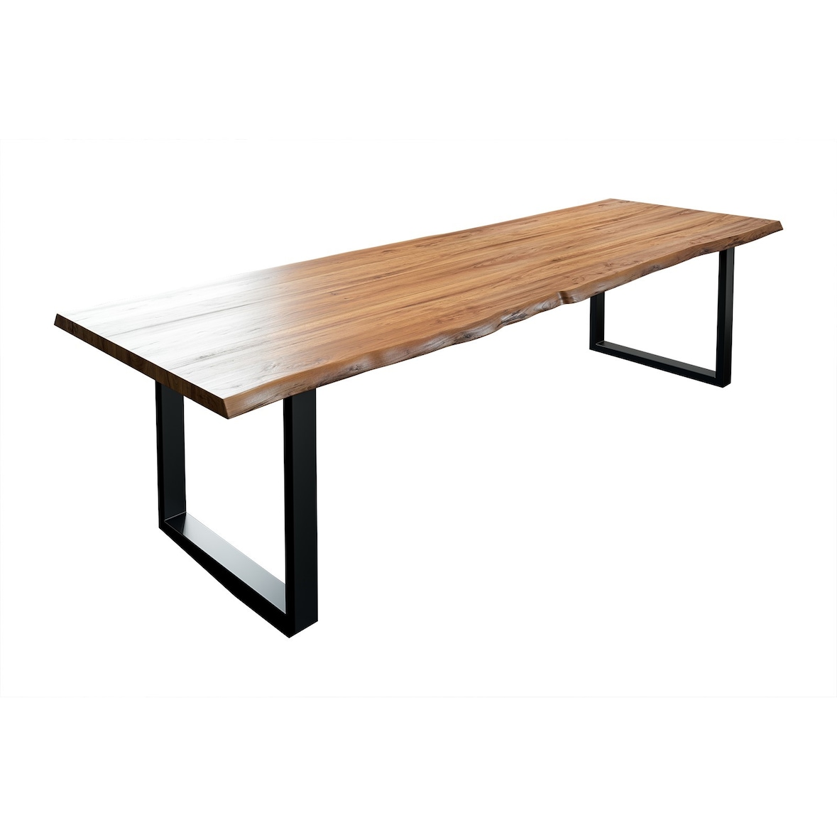 SAM® Esstisch Baumkante massiv Akazie natur 280 x 100 schwarz LIAM